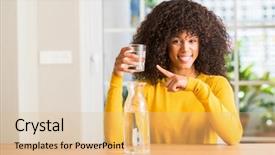  Presentation with african american collaboration - Slide deck featuring drinking a glass of water background and a coral colored foreground