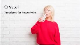  Presentation with child drinking water from glass - Colorful theme enhanced with drinking a glass of water backdrop and a  colored foreground