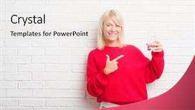  Presentation with child drinking water from glass - Audience pleasing theme consisting of drinking a glass of water backdrop and a  colored foreground