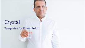  Presentation with child drinking water from glass - Audience pleasing theme consisting of drinking a glass of water backdrop and a sky blue colored foreground