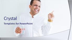  Presentation with drinking glass - Slide deck consisting of drinking a glass of water background and a  colored foreground