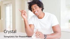  Presentation with drinking glass - Beautiful PPT theme featuring drinking a glass of water backdrop and a  colored foreground