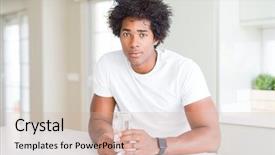  Presentation with drinking glass - Colorful presentation theme enhanced with drinking a glass of water backdrop and a  colored foreground