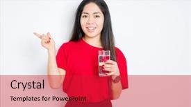  Presentation with drinking glass - Presentation design consisting of drinking a glass of water background and a  colored foreground