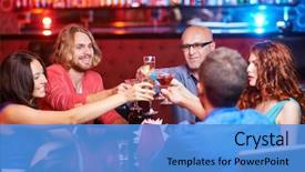 Presentation with alcoholic - Cool new presentation theme with drinking alochol - friendly people toasting with alcoholic backdrop and a  colored foreground