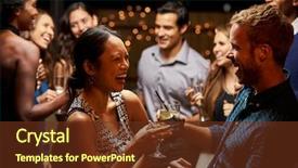  Presentation with dancing - Presentation design consisting of drinking at evening party background and a tawny brown colored foreground