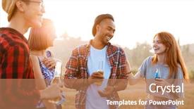  Presentation with group - Amazing slides having drinking beer and soda backdrop and a coral colored foreground