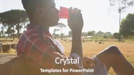  Presentation with drinking glass - Colorful PPT theme enhanced with drinking beer from disposable glass backdrop and a  colored foreground