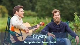  Presentation with adventure - Slides enhanced with drinking beer in camping background and a ocean colored foreground