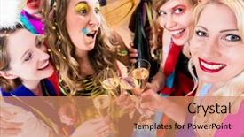  Presentation with new years eve - PPT theme enhanced with drinking champagne and celebrating birthday background and a coral colored foreground