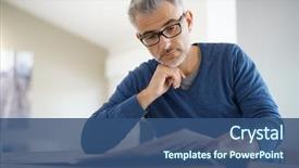  Presentation with aged - Slide deck featuring drinking coffee and reading newspaper background and a ocean colored foreground