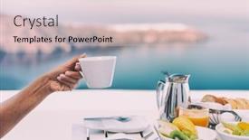  Presentation with luxury travel - Cool new presentation theme with drinking-coffee-cup-at-breakfast backdrop and a lemonade colored foreground