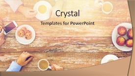  Presentation with team work - Presentation theme enhanced with drinking coffee during lunch background and a lemonade colored foreground