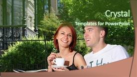  Presentation with air - Theme featuring drinking coffee in open-air background and a tawny brown colored foreground