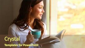  Presentation with coffee book - Theme having drinking coffee or tea background and a tawny brown colored foreground