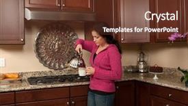  Presentation with tea coffee - Theme with drinking coffee or tea background and a tawny brown colored foreground