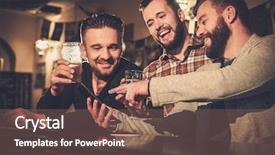  Presentation with pub - Slides featuring drinking draft beer at bar background and a violet colored foreground