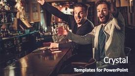  Presentation with sports bar sports bar - Theme having drinking draft beer at bar background and a dark gray colored foreground