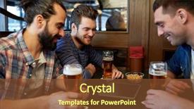  Presentation with friendship - Audience pleasing PPT theme consisting of drinking draft beer at bar backdrop and a  colored foreground
