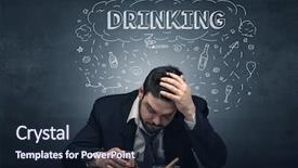  Presentation with drinking alcohol - Cool new PPT theme with drinking drug hangover alcohol backdrop and a wine colored foreground