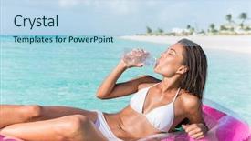  Presentation with hydration - Beautiful slides featuring drinking fresh and clean water backdrop and a sky blue colored foreground