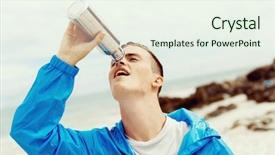  Presentation with bottle - Slide deck consisting of drinking from a sports bottle background and a  colored foreground