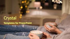  Presentation with christmas chocolate - Beautiful PPT theme featuring up of couple drinking hot backdrop and a tawny brown colored foreground