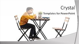  Presentation with shot - Amazing theme having drinking juice and sitting alone backdrop and a white colored foreground