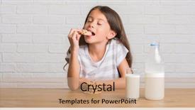  Presentation with confident - PPT layouts consisting of drinking milk and eating chocolate background and a coral colored foreground