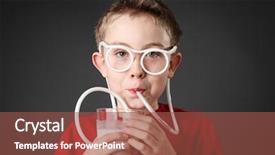  Presentation with milk - Slide set with boy drinking milk background and a tawny brown colored foreground
