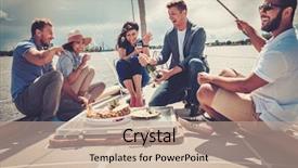  Presentation with yacht - Cool new slides with drinking on a yacht backdrop and a coral colored foreground
