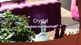  Presentation with interior design - Presentation theme featuring drinking places - interior of cozy restaurant contemporary background and a wine colored foreground