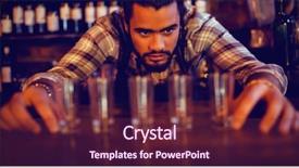  Presentation with row of textile looms weaving - Colorful slide set enhanced with drinking places - waiter placing shot glasses backdrop and a tawny brown colored foreground