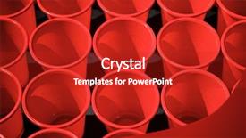  Presentation with recycle plastic - Presentation with drinking plastic cups background and a crimson colored foreground
