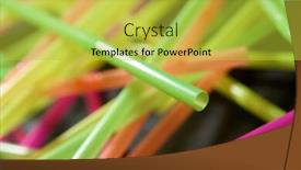  Presentation with plastic straws - Colorful theme enhanced with drinking-plastic-straws backdrop and a yellow colored foreground