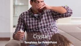  Presentation with drinking problem - Beautiful PPT theme featuring drinking problem drunk husband man in a young family concept backdrop and a tawny brown colored foreground