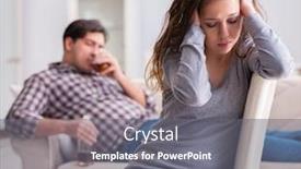  Presentation with drinking problem - PPT theme featuring drinking-problem-drunk-husband-man background and a gray colored foreground