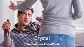  Presentation with drinking problem - Slide deck having drinking-problem-drunk-husband-man background and a ocean colored foreground