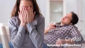  Presentation with drinking problem - Amazing slide deck having drinking-problem-drunk-husband-man backdrop and a gray colored foreground