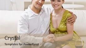  Presentation with anniversary recognition - Amazing theme having drinking red wine celebrating anniversary backdrop and a coral colored foreground