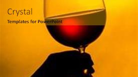  Presentation with drinking glass - Colorful slide set enhanced with drinking-the-red-wine backdrop and a light gray colored foreground