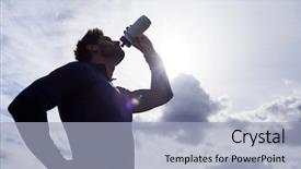  Presentation with drinking water - Audience pleasing slide deck consisting of drinking water from plastic bottle backdrop and a light blue colored foreground