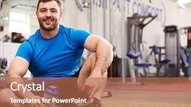  Presentation with drinking water - Presentation design with drinking water in a gym background and a coral colored foreground