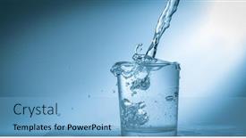  Presentation with drinking glass - Amazing presentation theme having drinking-water-is-poured backdrop and a light blue colored foreground