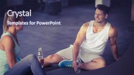  Presentation with crossfit - Slides enhanced with drinking water together in crossfit background and a navy blue colored foreground