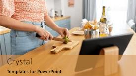  Presentation with lime - Theme enhanced with drinks-and-people-concept-close background and a gold colored foreground