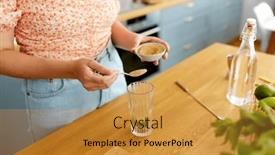  Presentation with lime - Presentation theme enhanced with drinks-and-people-concept-close background and a gold colored foreground