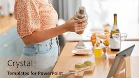  Presentation with cocktail - Presentation with drinks-and-people-concept-close background and a coral colored foreground