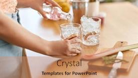  Presentation with cocktail - Slide set featuring drinks-and-people-concept-close background and a coral colored foreground