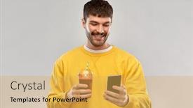  Presentation with tomato juice - Slides featuring drinks-and-people-concept-happy background and a yellow colored foreground